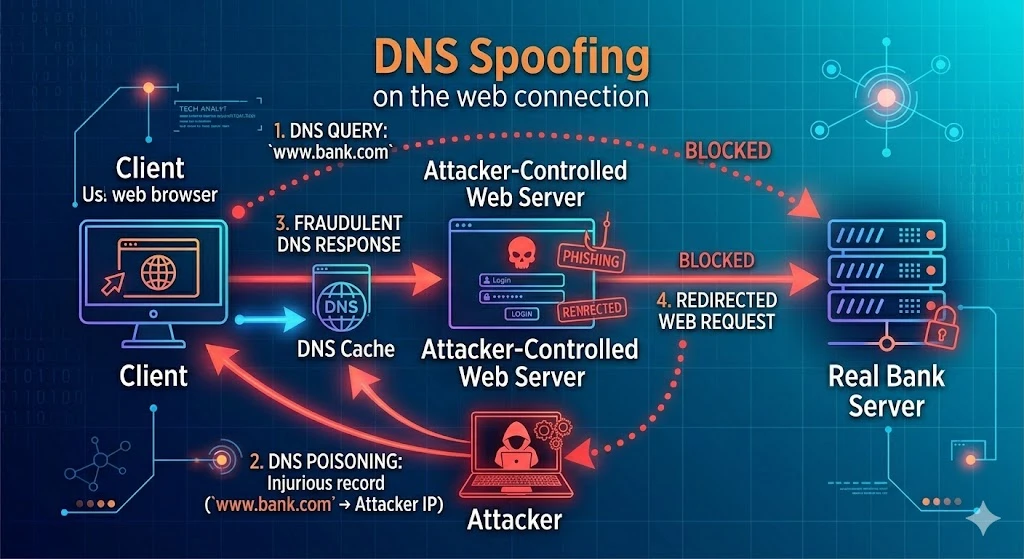 DNS Spoofing Attack Diagram